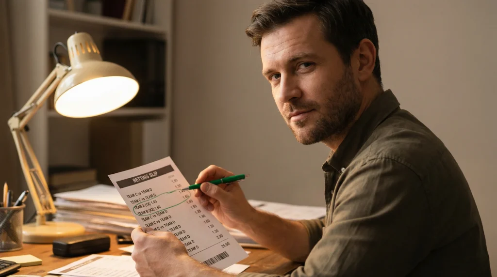 Doppia chance nelle scommesse calcio: due possibili esiti coperti su una schedina con segno di spunta